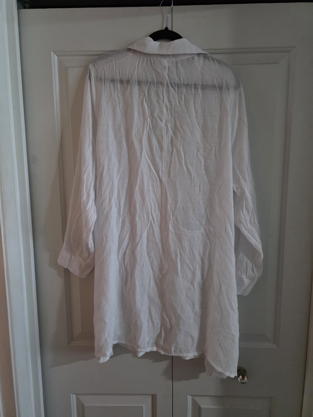 Time and Tru White Wrap-Front Tunic with Side Tie - Picture 2 of 3